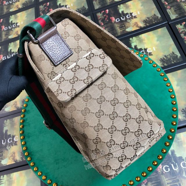Gucci包 古馳男包 201761啡色 G家新款斜挎包 Gucci男單肩包  gudj1264